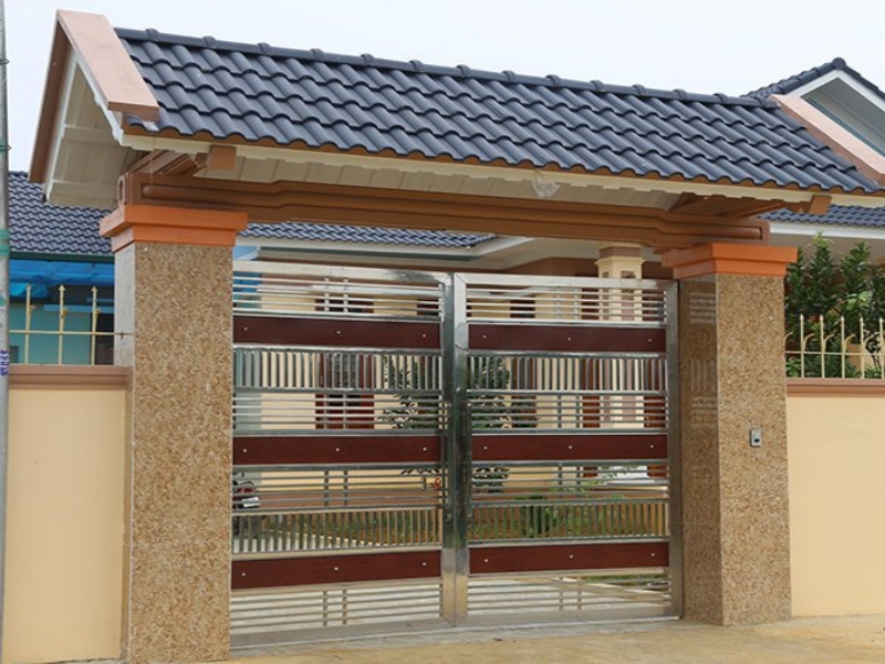 Mẫu cỗng sắt inox đẹp